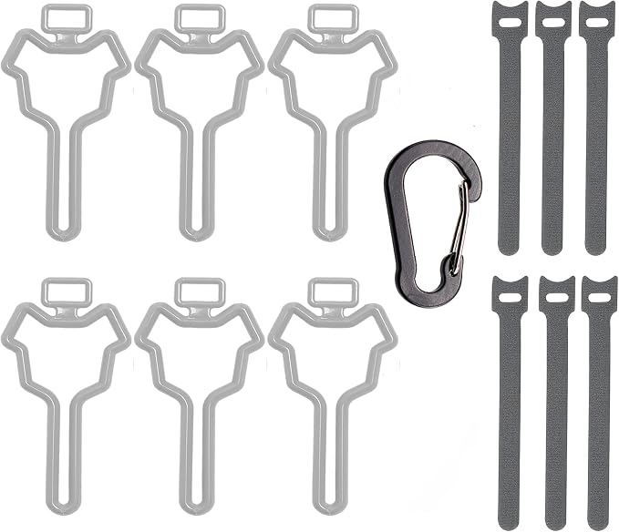 Dog Poop Bag Carrier, Hand Free Waste Bag Holder (6 pack, Grey)