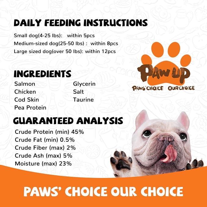 PAWUP Salmon Fillet with Skin Dog Treats, Smoked Flavor, 12.5oz