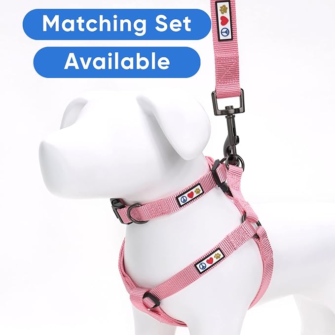 Pawtitas Solid Step-in Dog Harness – Adjustable No-Pull Vest for Puppies to Seniors, Safe & Comfortable XS Millennial Pink