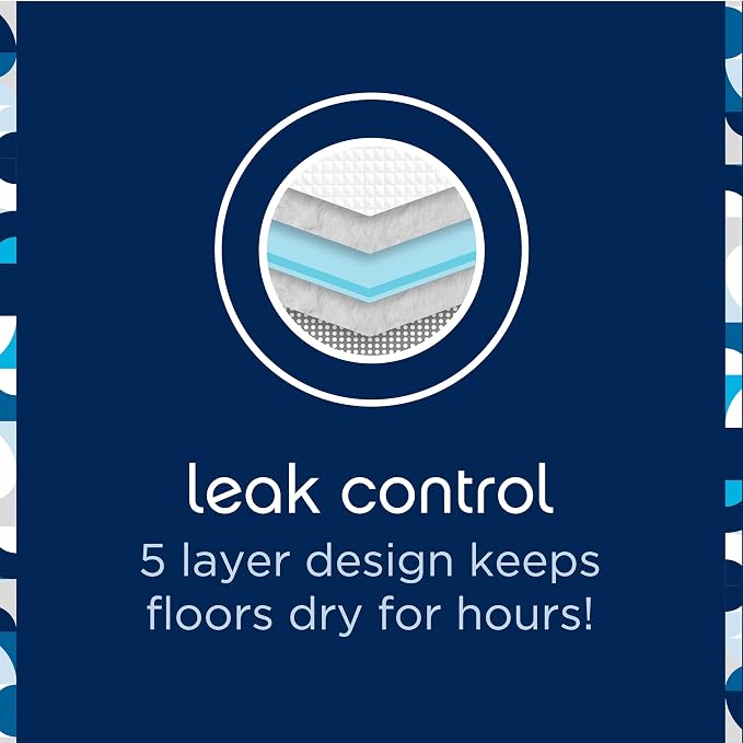 Pet Life Unlimited Leak-Proof Slide-Proof Puppy Pads for Dogs, Potty Training Pee Pads, 50 Count, Size Large, 22"x 22", Super Absorbent Quick-Dry with Odor-Control, Sweet Bluegrass Scent, Made in USA