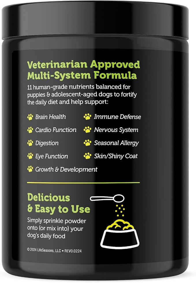 LifeStages Pet Nutrition - Stage 1: Puppy Formula 0-3 Years for Dog Weight Gain, Muscle & Joint Development, Healthy Skin & Coat | Omega 3 & 6, Spirulina, Vitamin B6 & Probiotics - Vet Approved