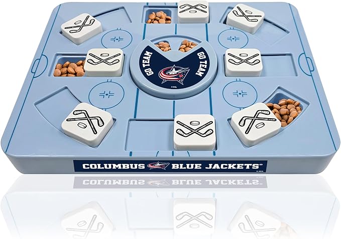 Pets First NHL Columbus Blue Jackets Large Puzzle Toy, New Size, Interactive Dog Treat & Slow Feeding Toy