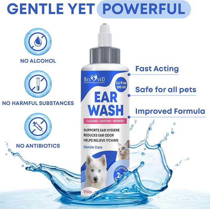 Cat & Dog Ear Cleaner Drops & Wash Solution