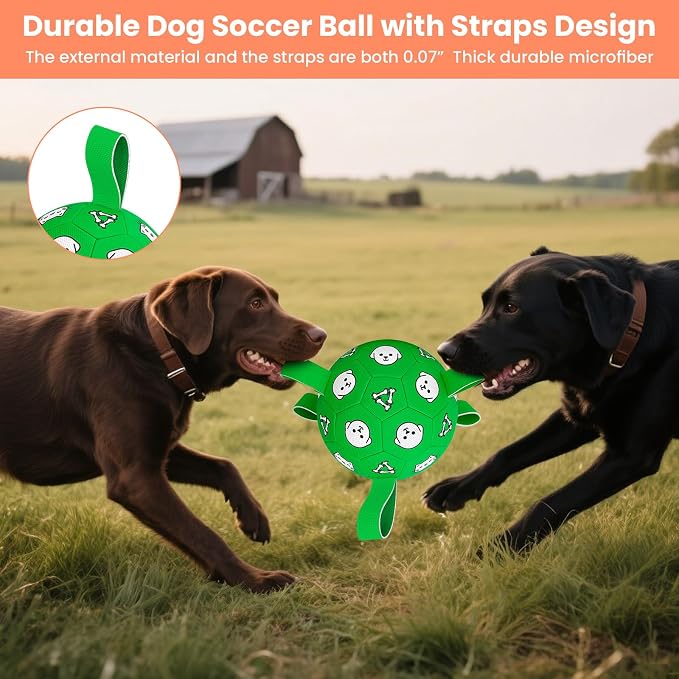 Dog Soccer Ball with Straps, 6in, Jolly Ball, Floating