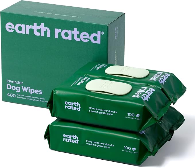 Earth Rated Dog Poop Bag Refill & Grooming Wipes Bundle - 900 Bags + 400 Grooming Wipes, Lavender