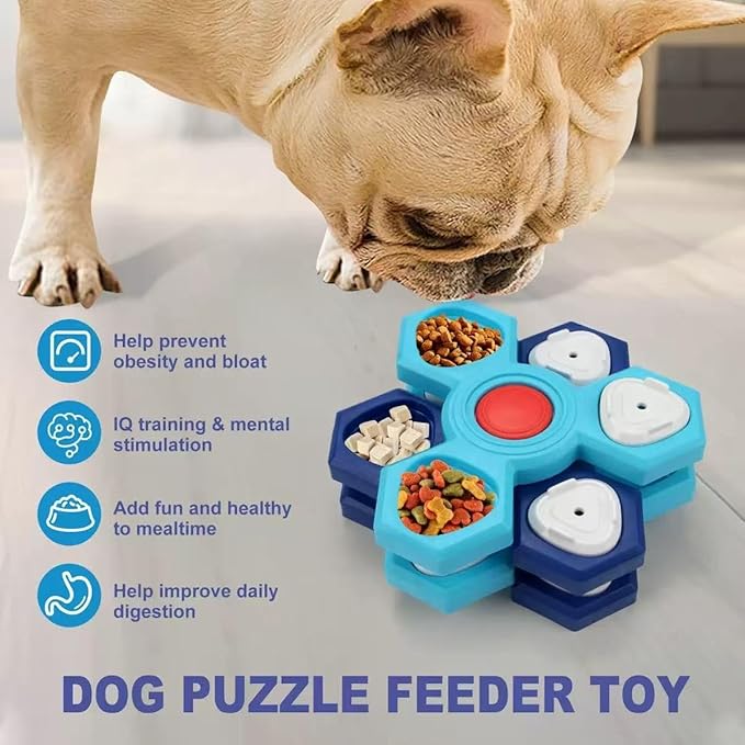 4-Level Interactive Slow Feeder Dog Bowl - Multi-Layer Puzzle Toy with Non-Slip Base, Mental Enrichment Feeder to Prevent Fast Eating, Anxiety & Bloat for Small Medium Large Dogs