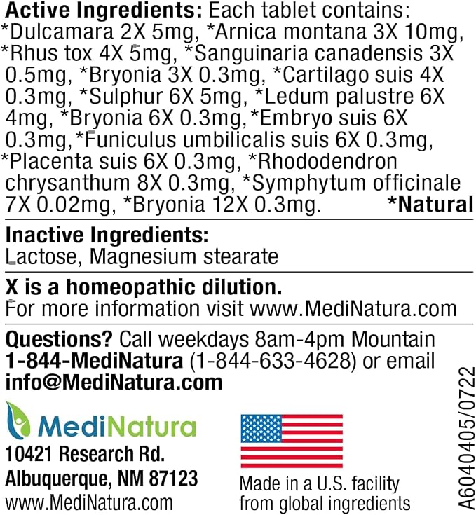 MediNatura T-Relief Pet Arthritis Relief Arnica +12 Powerful Natural Homeopathic Medicines Help Ease Hip & Joint Pain Soreness & Stiffness for Dog & Cat - 90 Tablets (2 Pack)