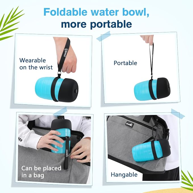 Pecute Portable 22 oz Dog Water Bottle, 2 in 1 Dog Water Bottle Bowl Leakproof with Double Seal, BPA Free, Lightweight, Pet Water Bottel Dispenser for Outdoor Walking Triping Hiking Camping Travels