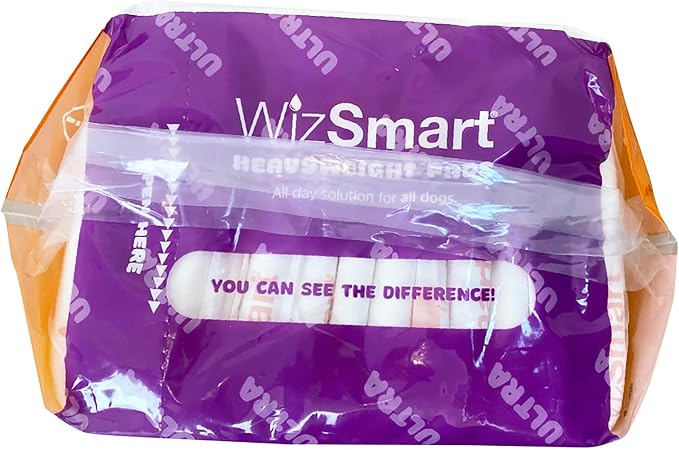 WizSmart Heavyweight Dog Pee Pads for Large Dogs, Puppies, Seniors – Ultra Absorbent, Leak Proof, Odor Control, Quick Dry, Training Pads with Stay Put Tabs – 23.5" x 22", 10 Cup Capacity