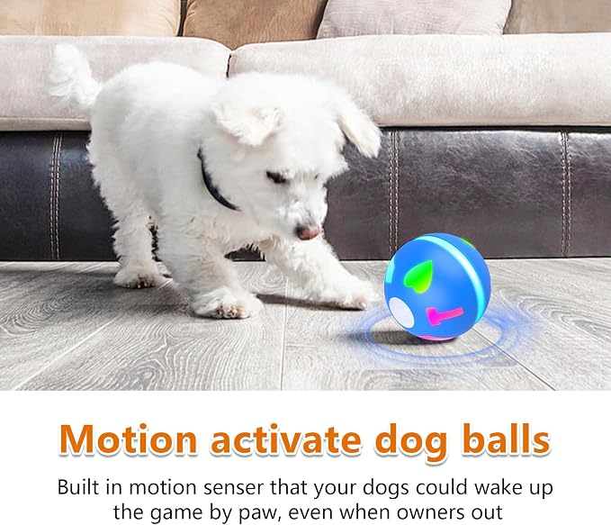 Salodal Interactive Dog Toys Ball, Motion Activated Rolling Dog Ball, Automatic Toy for Small/Medium Dogs,USB Rechargeable Dog Enrichment Toys to Keep Them Busy