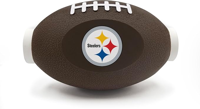 NFL Pittsburgh Steelers Football Treat Dispensing Toy for Dogs and Cats, Rubber Ball Pet Toy, Interactive Fun Doggie Treat Toy, Natural Rubber Feeding Toy