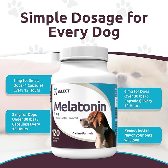 K9 Select Melatonin for Dogs, Peanut Butter, Medium