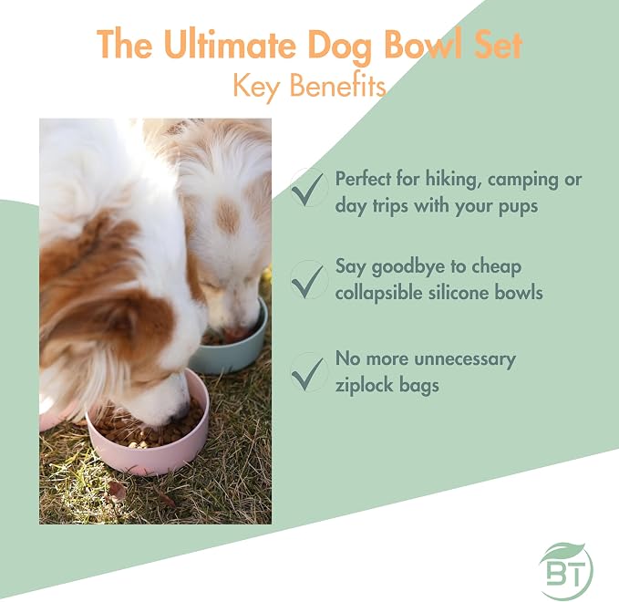 Barkin' Trails Travel Dog Bowl Set, Portable Outdoor Water