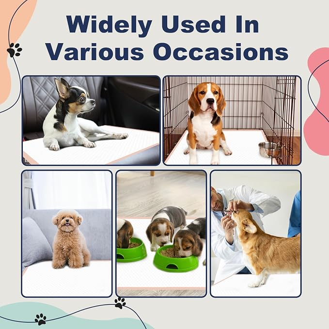 XXL Dog Pee Pads 36"x36" Extra Large Pink Puppy Pads, 6-Layer Super Absorbent & Leak-Proof Potty Training Pads, 35 Count Pet Pads for Cats, Rabbits & Small Animals