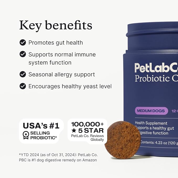 PetLab Co. Probiotic Chews for Dogs - Tailored, Medium