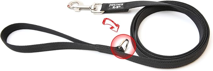 Color & Gray Super-Grip Leash with Handle, and O-Ring, 0.55 in x 6 ft, Black-Gray