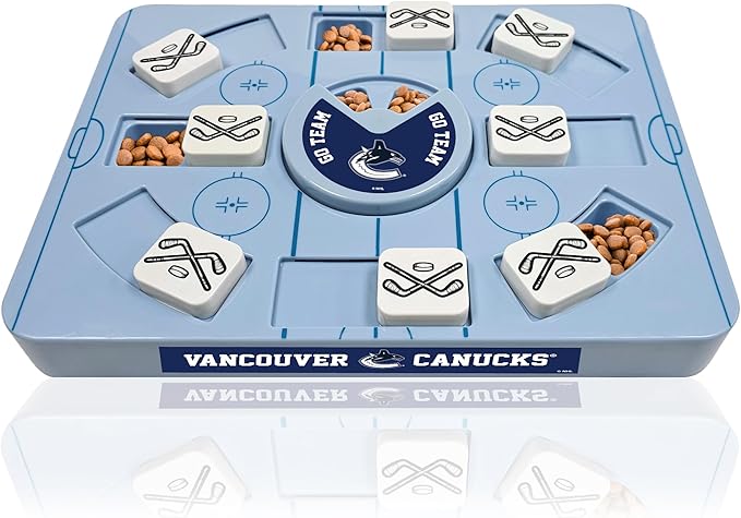 Pets First NHL Vancouver Canucks Large Puzzle Toy, New Size, Interactive Dog Treat & Slow Feeding Toy