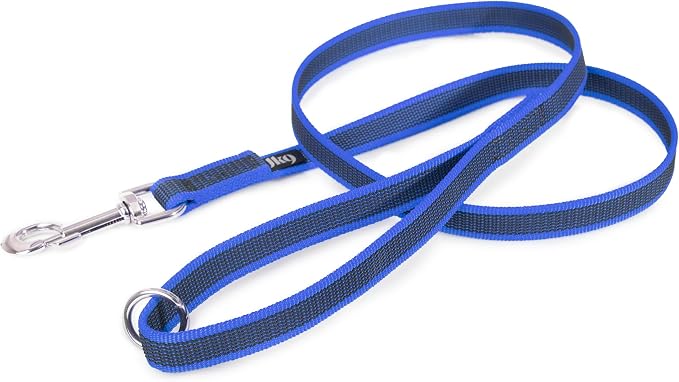 Julius-K9 Color & Gray Super-Grip Leash with Handle, and O-Ring, 0.79 in x 3.9 ft, Blue-Gray