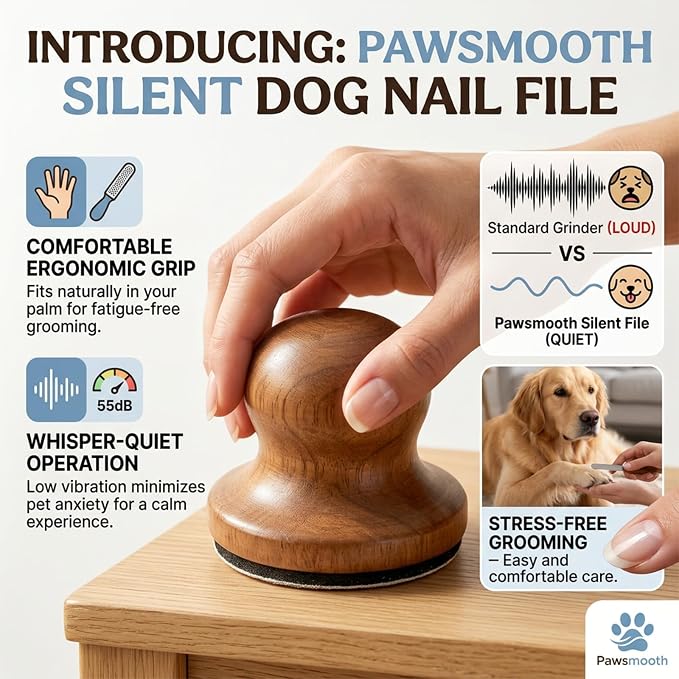 Pawsmooth Silent Dog Nail File, Dark Red, 6pcs