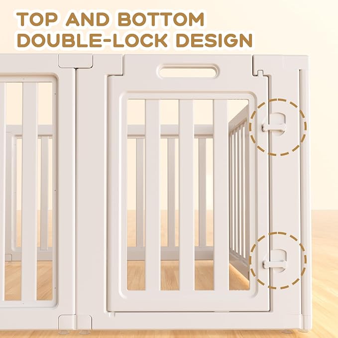 Dog Playpen, Clear Dog Pen, Dog Pen Indoor, Easy to Install and Remove Dog Play Pen, Puppy Playpen Suitable for Dogs, Cats,Dog Playpen Indoor (White, 23.6 inch Height, 12 Panels)
