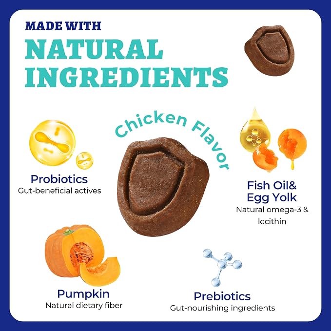 Wellix 260 Bites Probiotics for Dogs - Probiotics & Prebiotics with Pumpkin