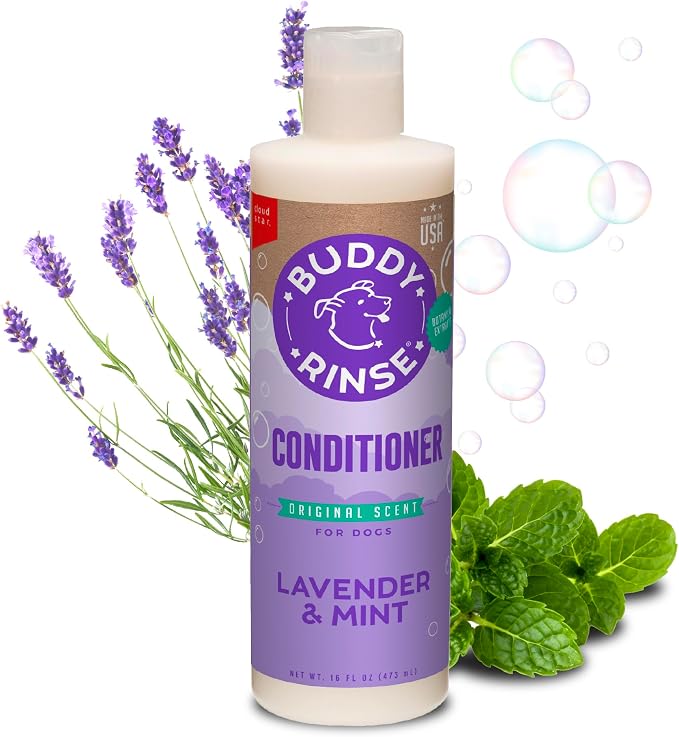 Buddy Rinse Conditioner for Dog Grooming Dog, Lavender & Mint, 16 oz. Bottle | Buddy Rinse conditioner for dog grooming dog, lavender & mint scent, 16 oz. bottle