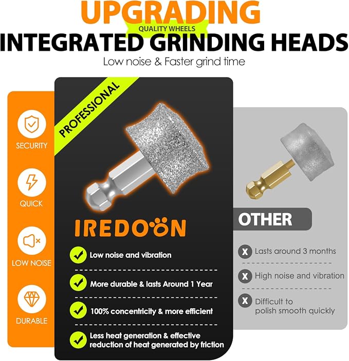 IREDOON Dog Nail Grinder Replacement Head, 3pcs