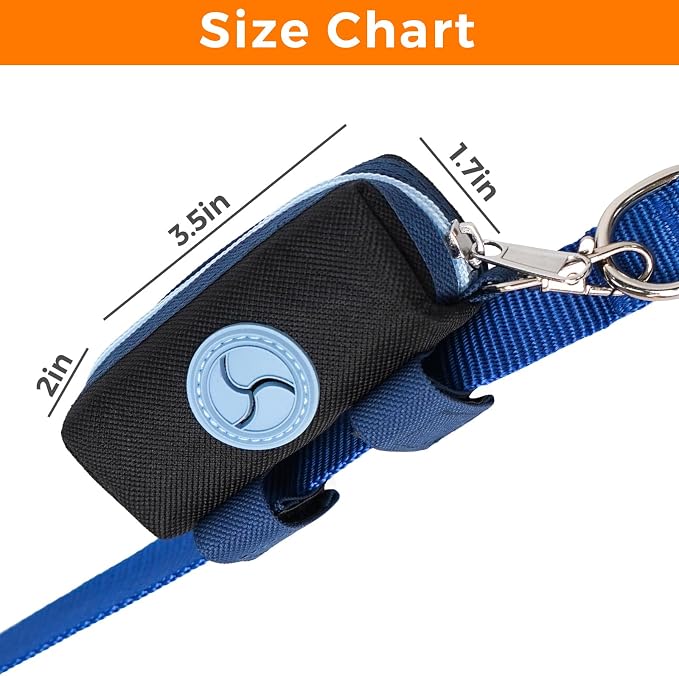 Dog Poop Bag Holder Zippered Pouch, Portable Dog Poop Bag Dispenser with 1 Metal Clip, Fashion Color Matching Canvas Waste Bag Holder for Leashes - Black