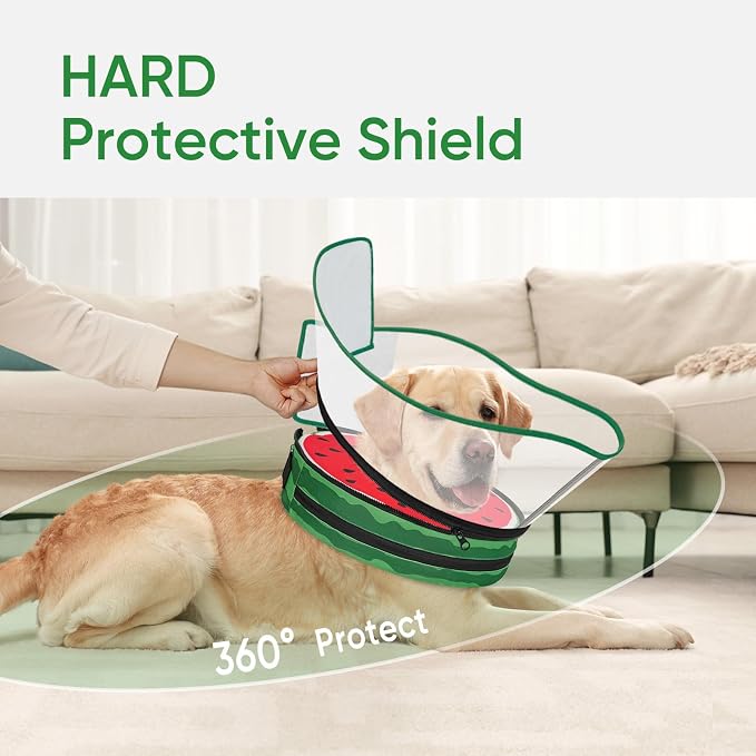 Supet Sponge Dog Cone Collar Stop Licking After Surgery, Dog Donut Collar | Adjustable Dog Recovery Collar Alternative, Detachable Shield, Soft, Comfy Cone, Neck Pillow for Large Dogs