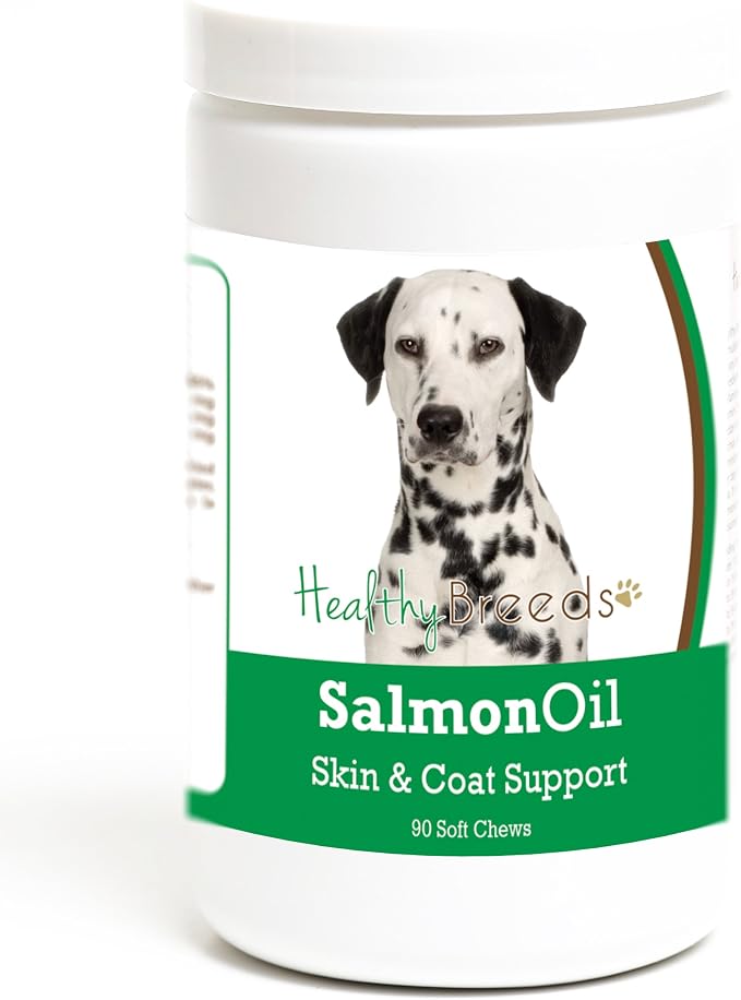 Healthy Breeds Dalmatian Salmon Oil Soft Chews 90 Count, Brown