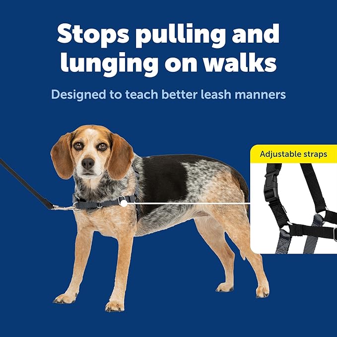 PetSafe Easy Walk No-Pull Dog Harness - Ultimate Harness to Help Stop Pulling - Pull-Free Walks - Take Control & Teach Better Leash Manners -Patented Martingale Loop Design -Charcoal Gray,Small/Medium