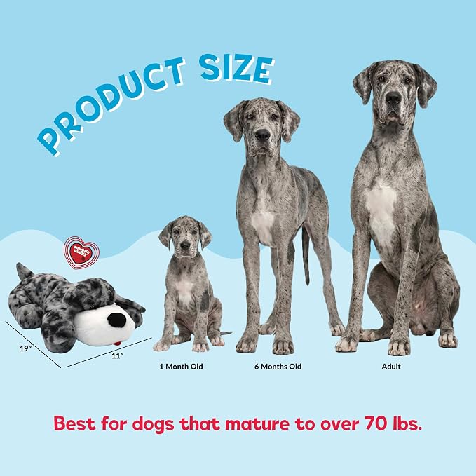 Snuggle Puppy Heartbeat Toy (Large), Breed Buddies Great Dane | Calming, crate training comfort, heat pack, new puppy essentials, first nights, sleep, large breeds 70 plus lbs