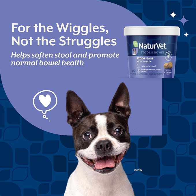 NaturVet – Stool Ease for Dogs – 40 Soft Chews – Helps Maintain Regular Bowel Movements – Enhanced with Sugar Beet Pulp, Flaxseed & Psyllium Husk – 40 Day Supply (Pack of 3)