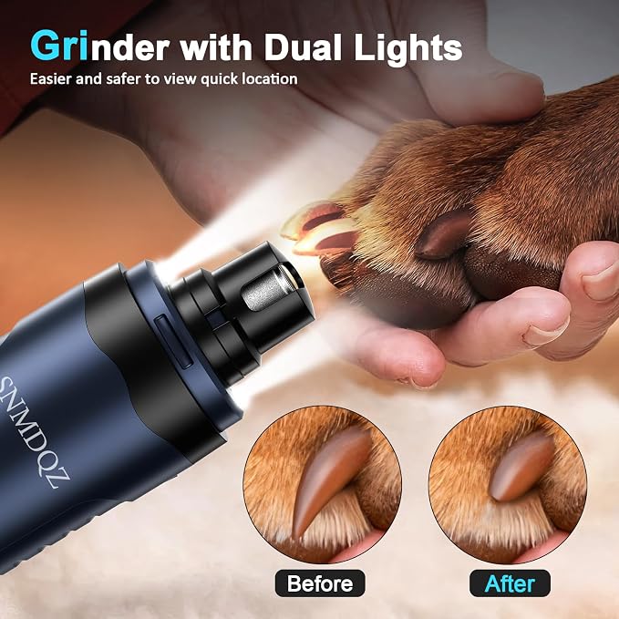 Dog Nail Grinder & Clippers Kit with 2 LED Lights
