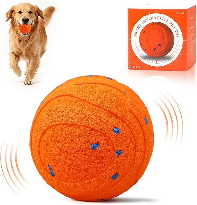 Automatic Interactive Dog Ball - Self Moving Toy for Medium / Large Dogs | Motion Activated, Durable ChewProof ETPU Material, USB Rechargeable, Relieves Boredom & Separation Anxiety for Indoor,20-70lb