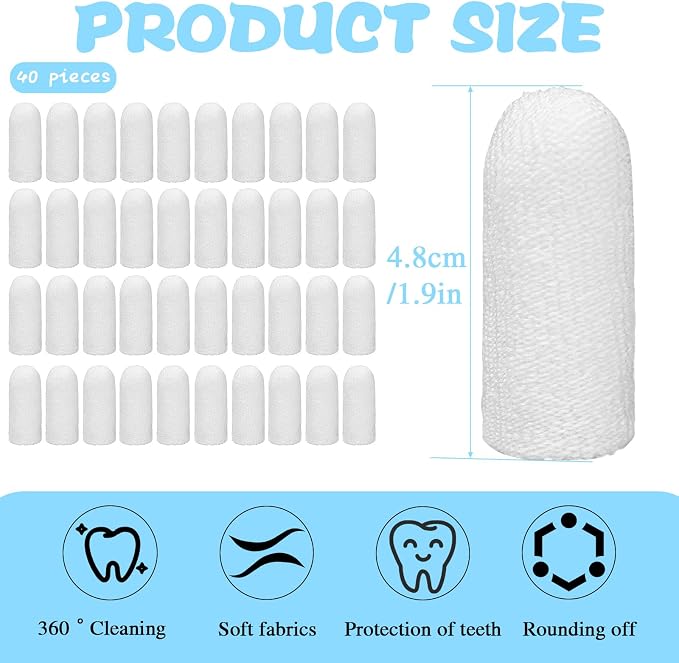 40Pcs Microfiber Fingerbrush, Dogs Fingerbrush, Dogs Finger Toothbrush, Suitable for Small Pets, Remove Dog Tartar, Toothbrush for Dog