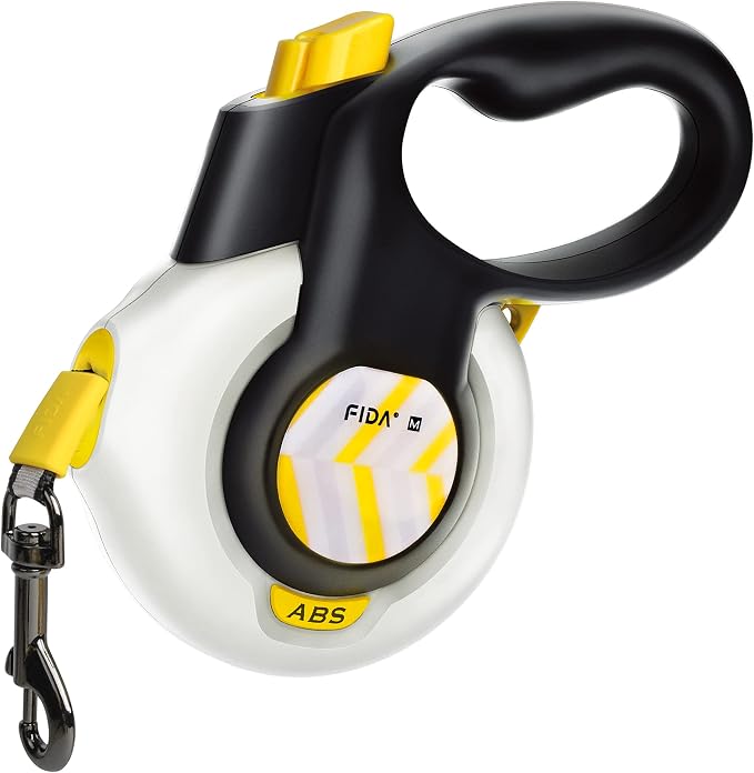 FIDA AutoBrake Retractable Dog Leash. Advanced Patented Design for Dog Pulling, 16 ft Heavy Duty No Pull Pet Walking Leash for Medium Breeds. Tangle Free, Soft Grip, Medium Size.