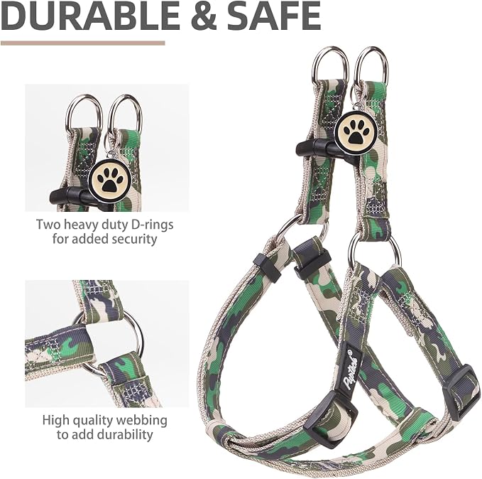 PUPTECK No Pull Dog Harness Small Sized Step-in Adjustable Puppy Vest | Soft Webbing Basic Halter with ID Tag for Outdoor Walking