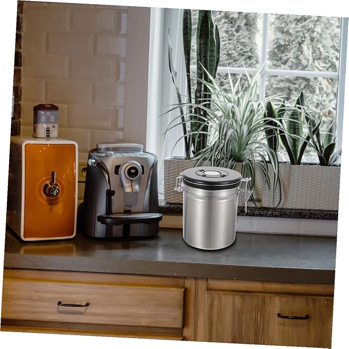 Cat Food Sealed Container Dog Food Storage Jar 1.8l Stainless Steel Sealed Pot with, 1.8l, Stainless Steel, Silver