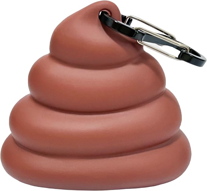 Dog Poop Bag Holder for Leash, Cute Poop Shape Design, Sturdy Dispenser Includes 1 Roll 15 Waste Bags