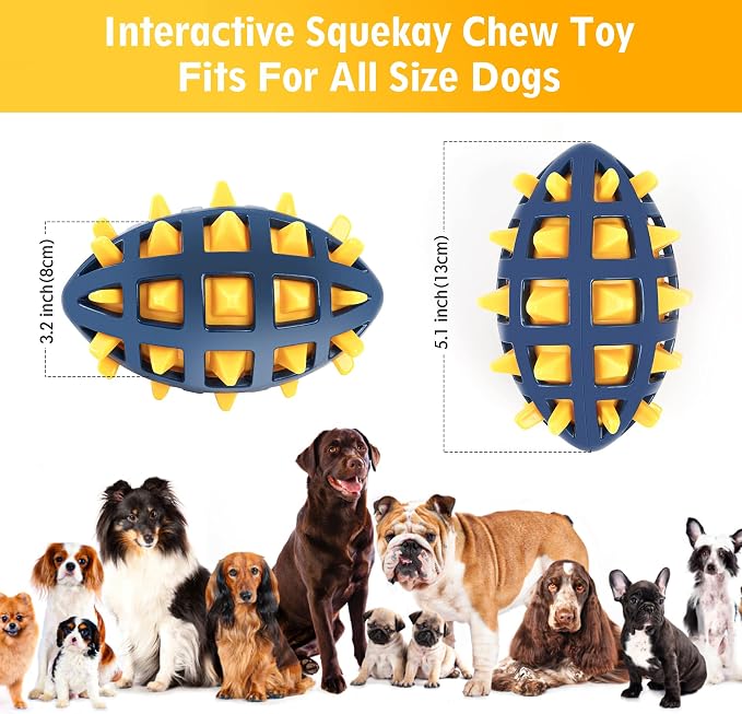 Dog Spiky Toy Ball with Squeaker, Floating, 2-Pack Kit