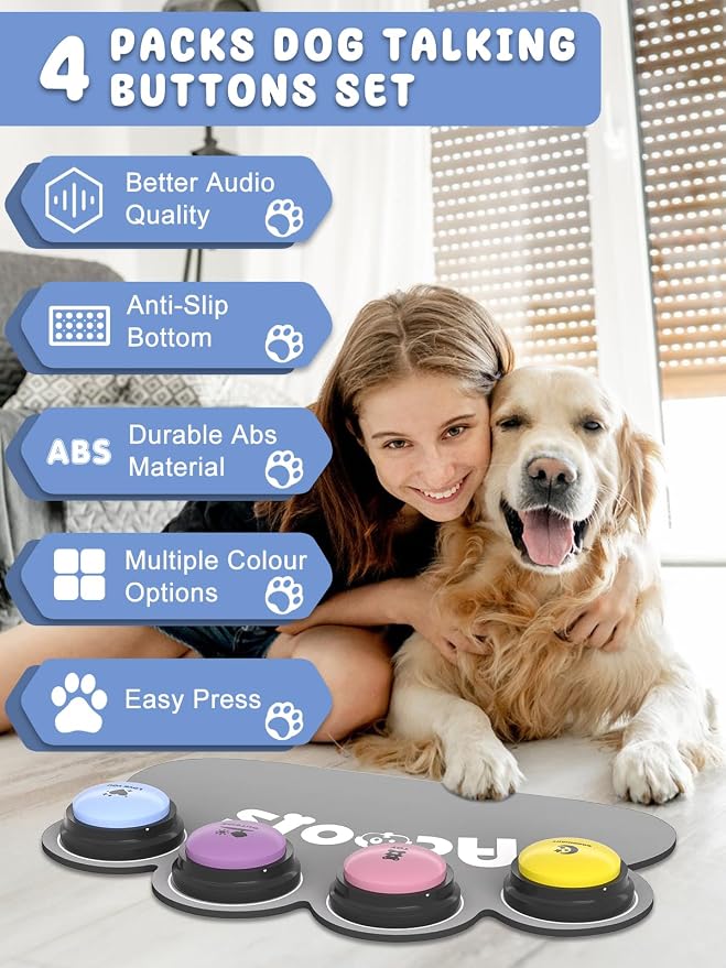 Dog Talking Button Set, 4 Pcs
