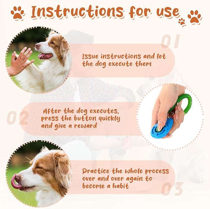 Hiboom 30 Pcs Dog Training Clicker Bulk Colorful Pet Training Clicker Cat Animal Trainer Clicker with Wrist Strap for Pet Dog Cat Horse Bird Behavioral Trainer Accessories (30 Color)