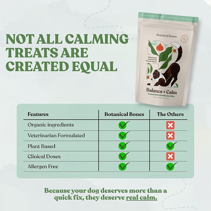 Balance + Calm Calming Dog Treats, Plant-Based with Ashwagandha, Peanut Butter & Pumpkin, Stress & Anxiety Relief, Grain-Free, Organic, 2-Pack Bundle