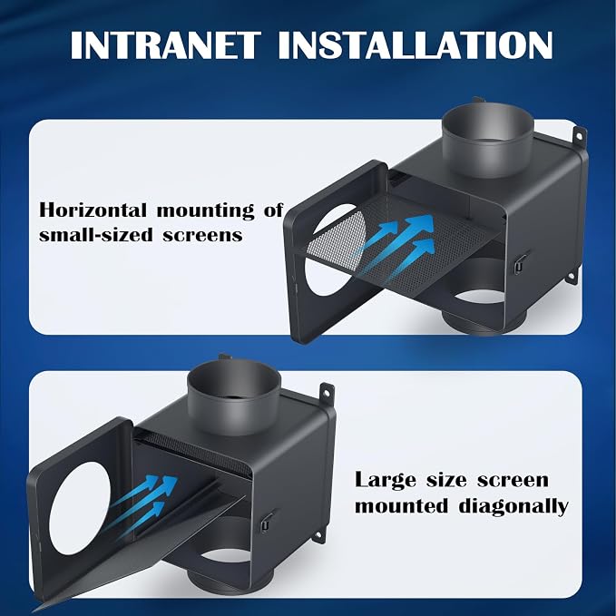 Metal Dryer Duct Lint Trap,Indoor Dryer Vent Kit with Lint Catcher,Secondary Lint Trap with 4inch 8FT Dryer Vent Hose,2 Clamps,Lint Trap for Electric Dryers Vent and Gas Dryer Vent