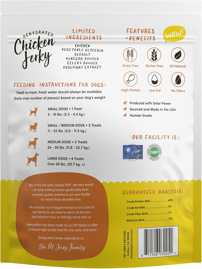 Pet Jerky Factory Whole Muscle Chicken Dog Jerky Treats - 12 oz