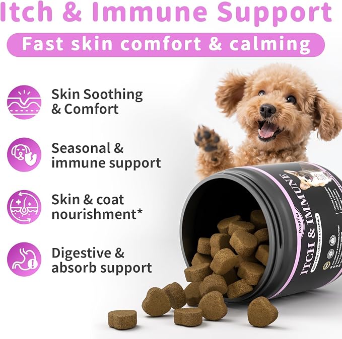 Itch Relief for Dogs - Turmeric Chew for Itching Seasonal Skin Comfort
