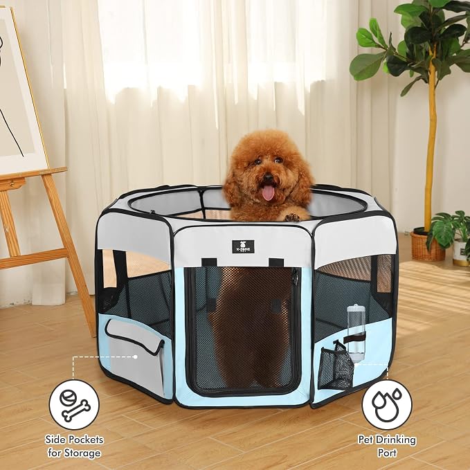 X-ZONE PET Dog Playpen - Blue, Medium