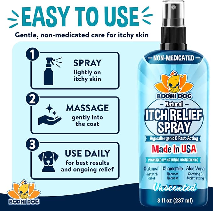 Anti Itch Spray for Dogs - Natural, Long-Lasting Relief for Dry, Itchy Skin (8 oz)