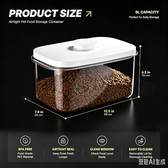LivLab Mker 10lbs Dog Food Storage Containers With Lids & Cup, 10lbs, (D979)-5.5L-1
